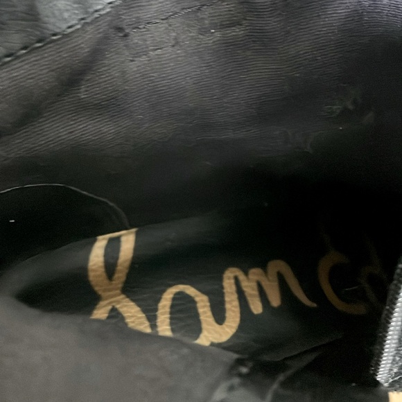 Sam Edelman Distress Black Suede Heeled Booties, Size 8 - Picture 15 of 16